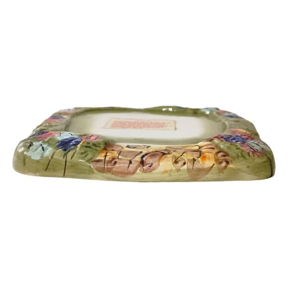 Lights Of Cobblestone Village Base ONLY Butterfly Inn House Ceramic Floral Vtg. - Picture 9 of 12